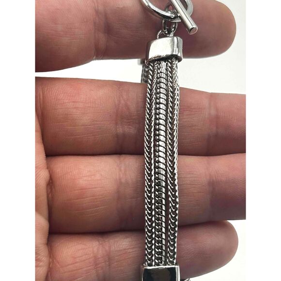 Interchangeable Head Silver Tone Charm Bracelet With Multiple Strands - Picture 8 of 9